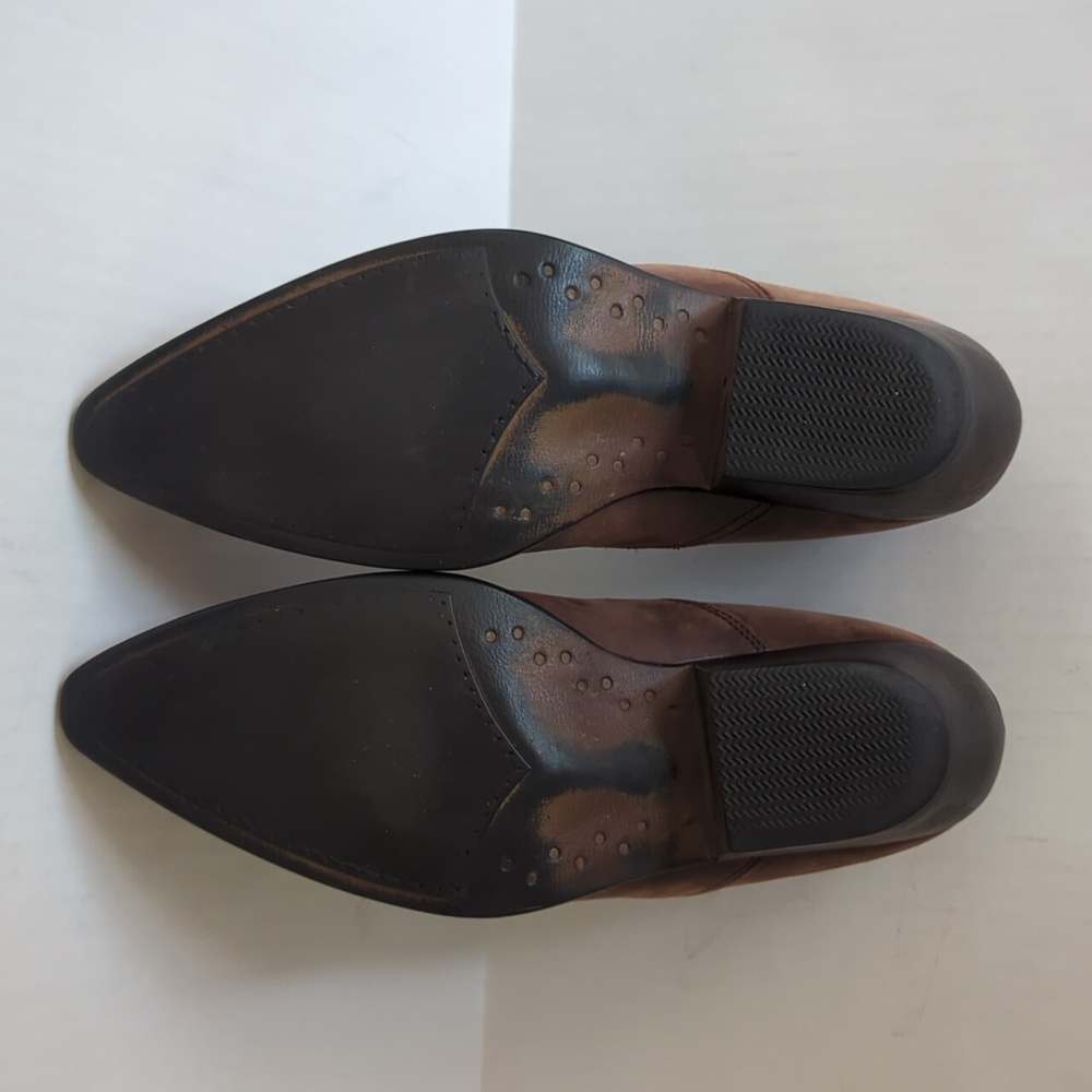 Vintage Maine Woods Dude Leather Tooling Cowgirl Western Ankle Shooties 9M Brown - Picture 13 of 16